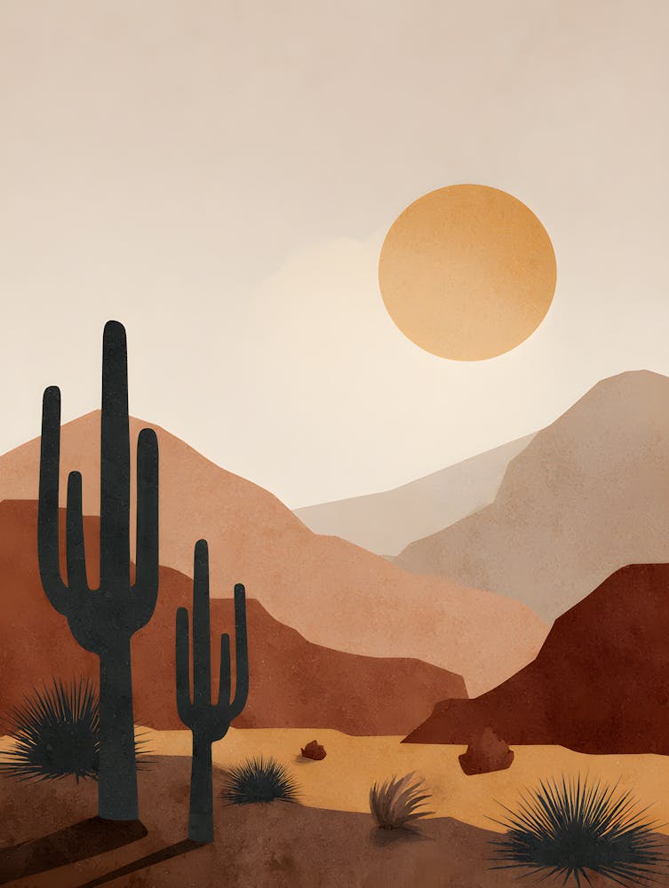 Desert Sunse Minimalist Desert Landscape 18