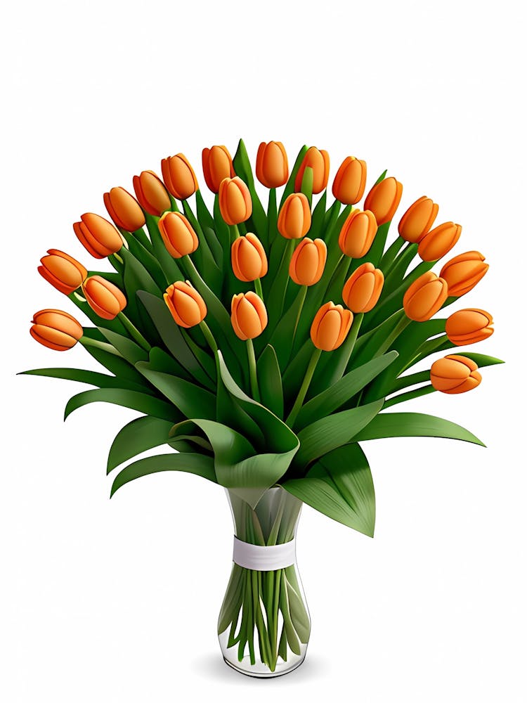 Bouquet Of Orange Tulips