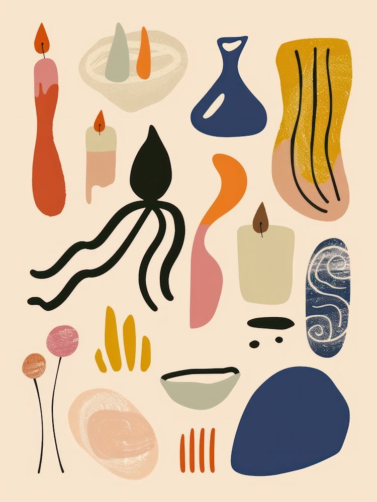 Cute Objects Abstract Illustration 11 Art Print by Abstract Art ...