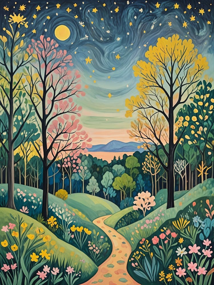 Colourful Night In The Woods