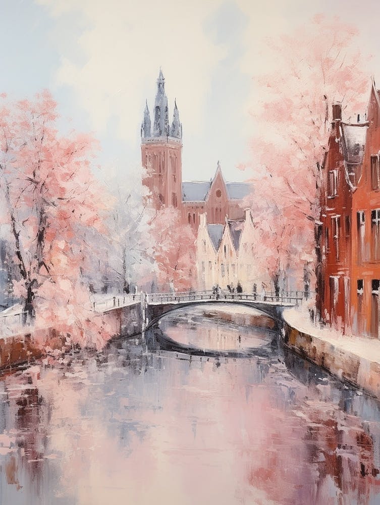 Verträumtes Wintergemälde Brügge Belgien 1