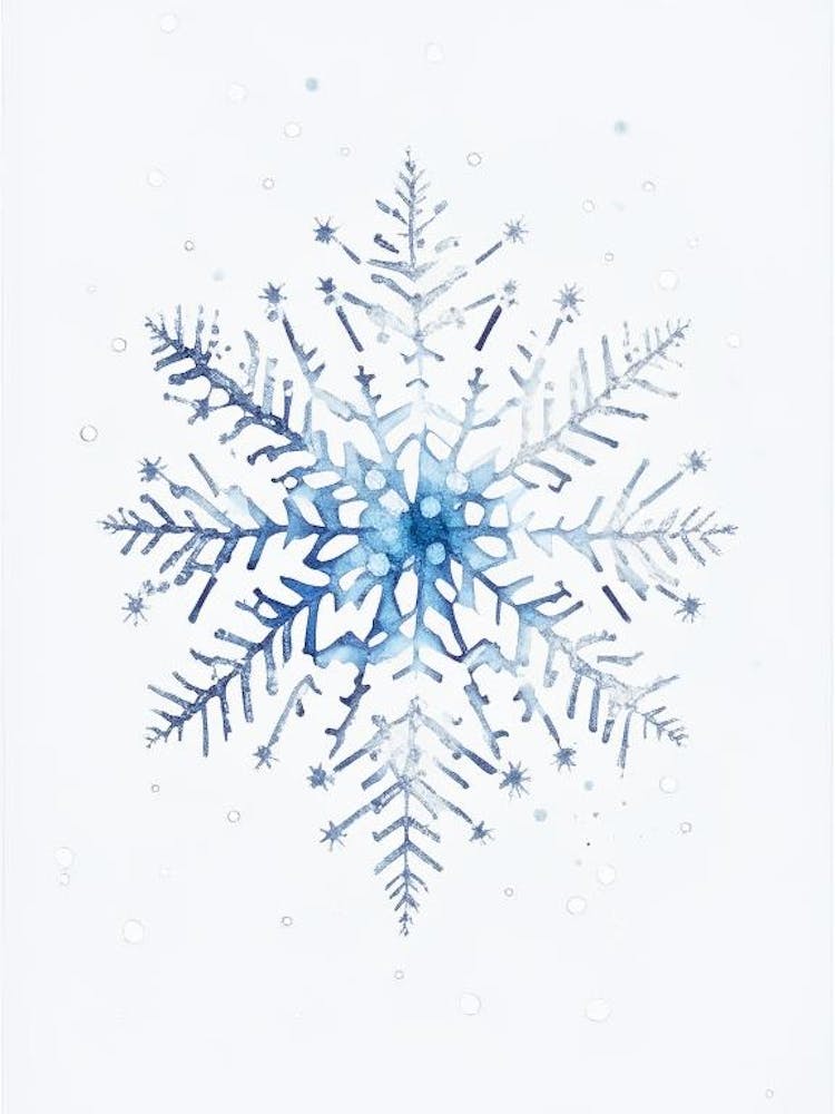 Winter Snowflake Pattern, Snowflakes, Minimalist Watercolour 3