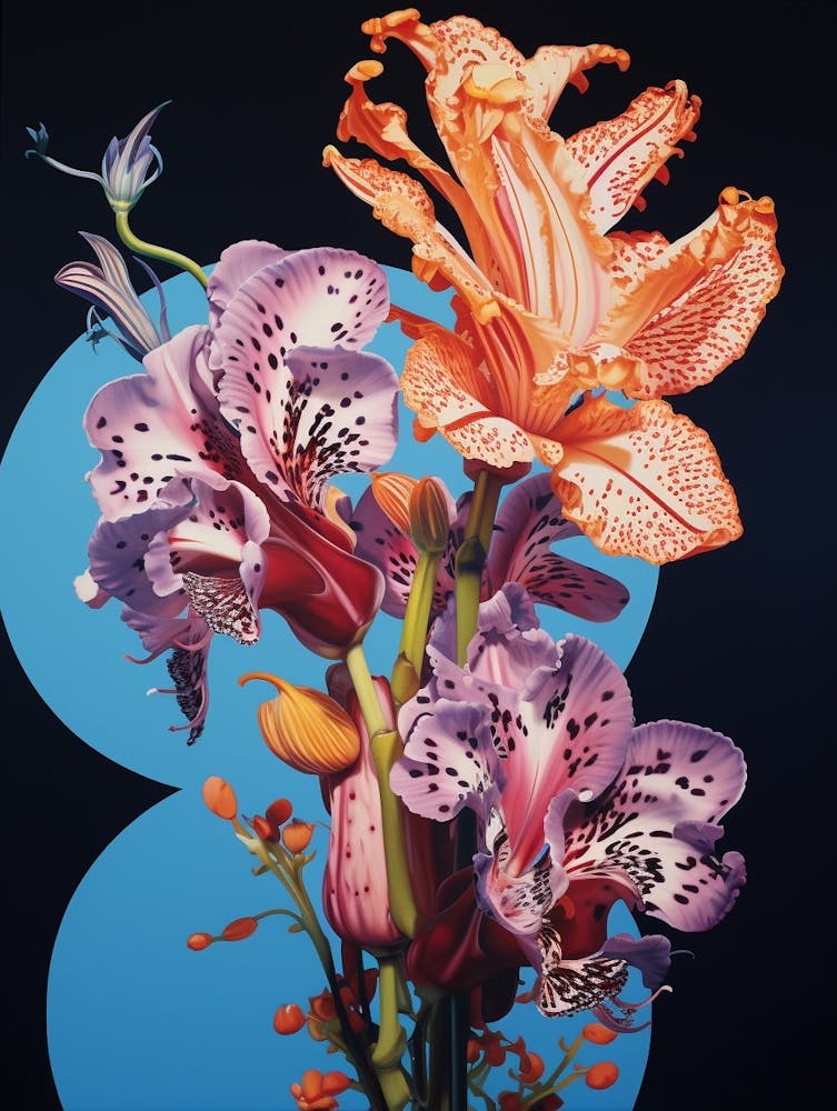 Fleurs surréalistes Glaïeul 1 Peinture florale