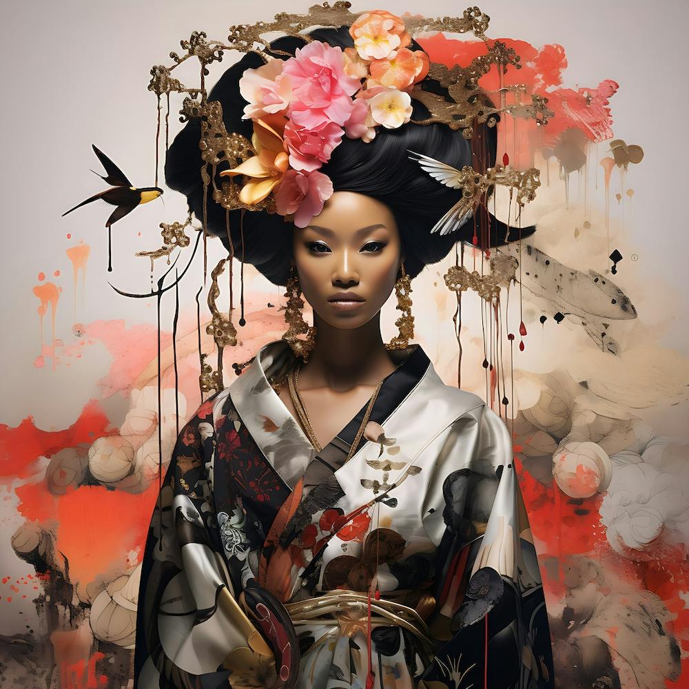 Modern Geisha - Surrealism Collage