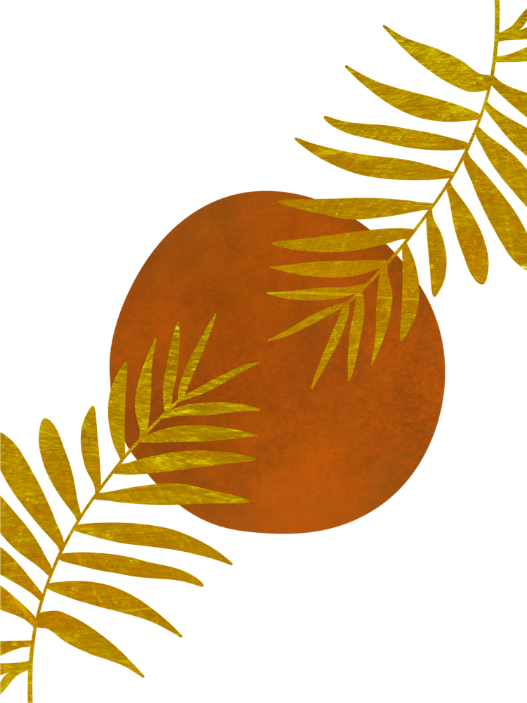 Golden Leaves On A Black Background