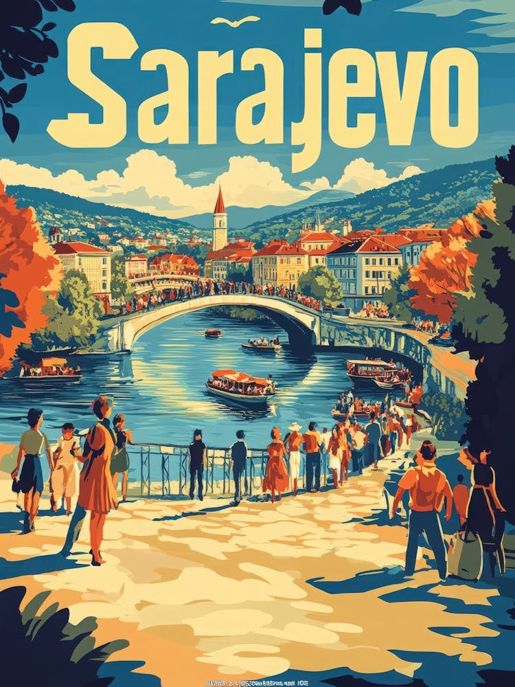 Aihrgdesign A 1970s Inspired Travel Poster For Sarajevo 3