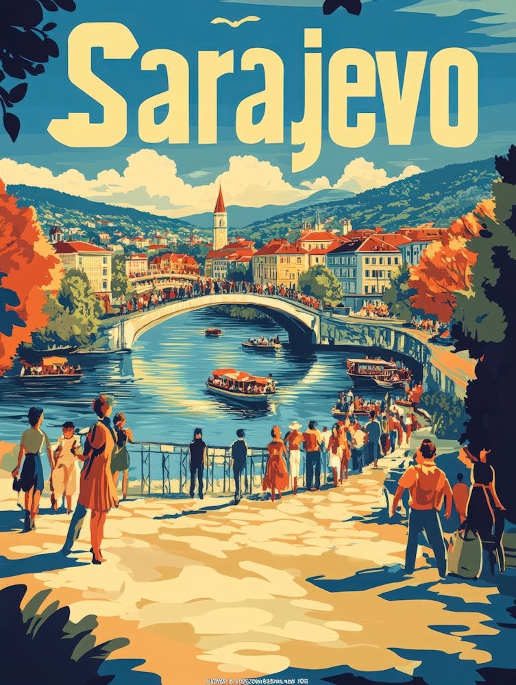 Aihrgdesign A 1970s Inspired Travel Poster For Sarajevo 3