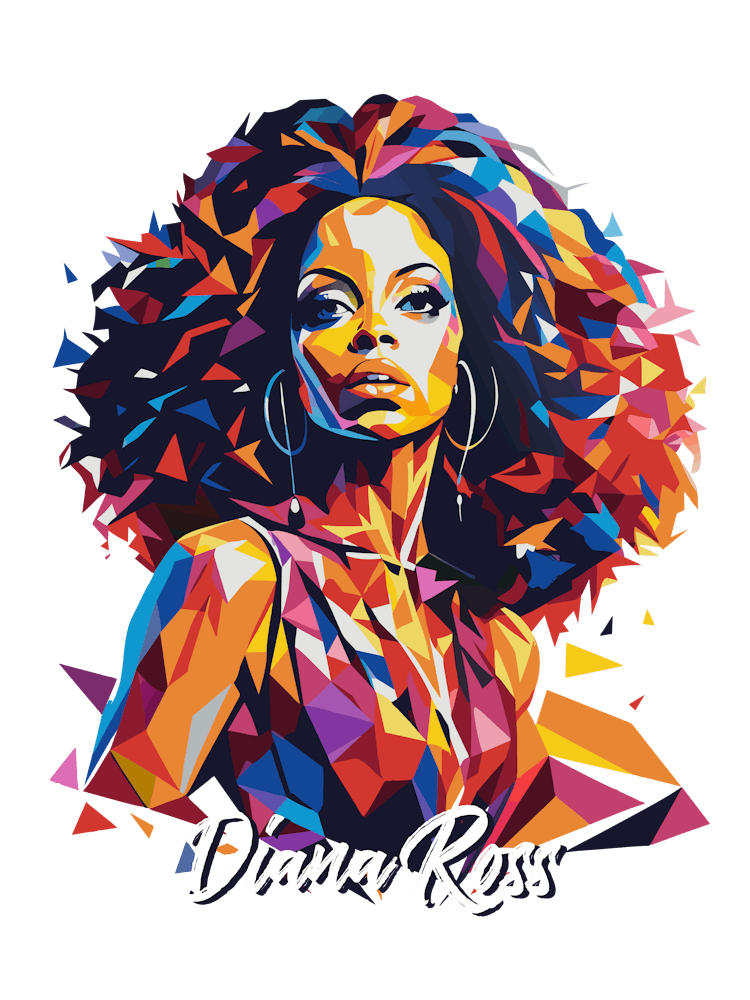 Diana Ross 02 Portrait Music Icon Style WPAP Pop Art