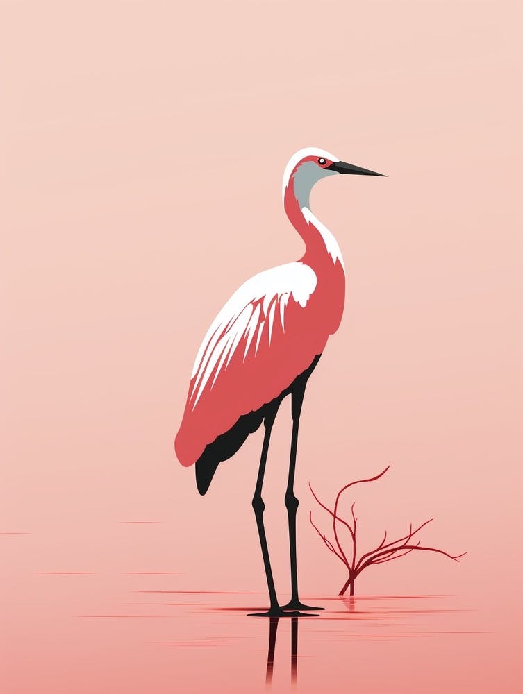 Minimalist Crane 3 Illustration