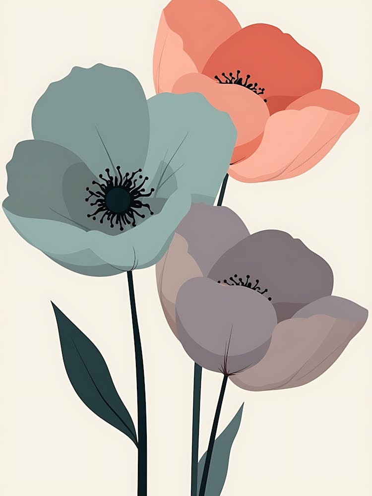 Blush & Blue Blossoms Contemporary Floral