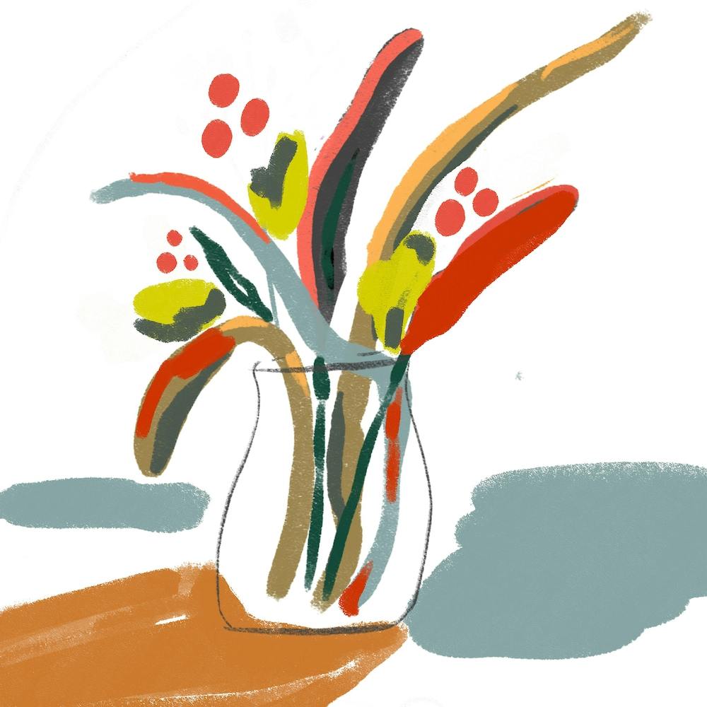 Wild Flowers Still Life Square