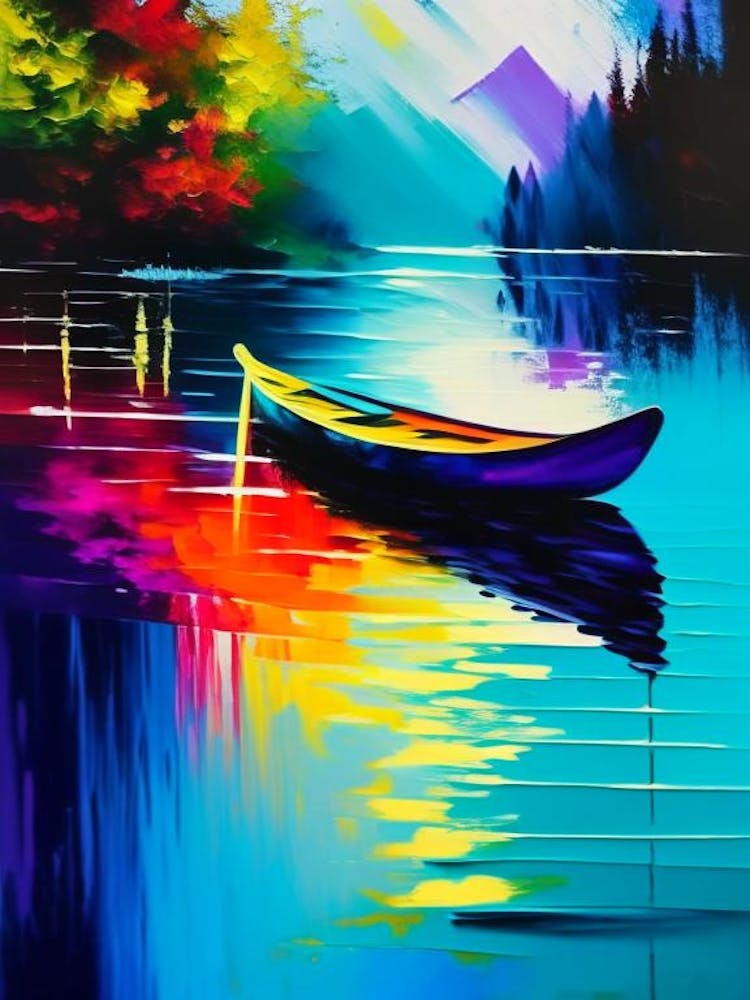 Kayak On Lake Water Waterscape Bright Abstract 1