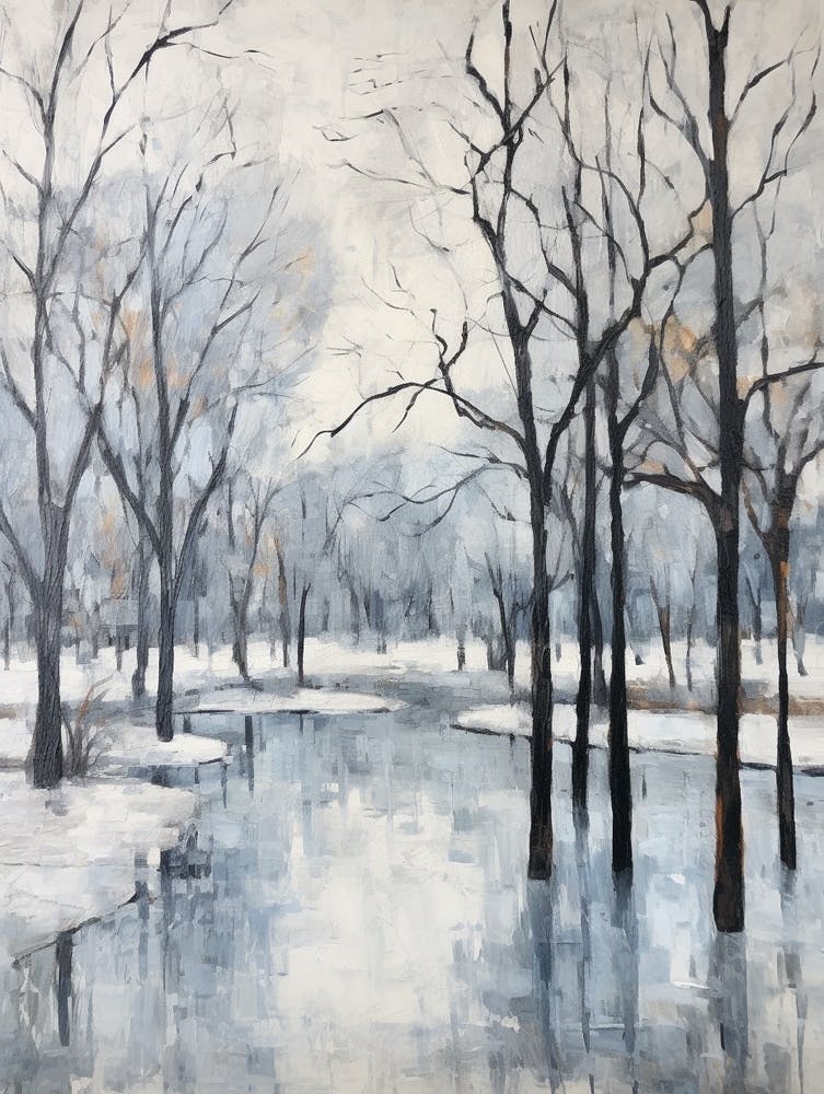 Winter City Park Painting Franklin Delano Roosevelt Park Philadelphia 1