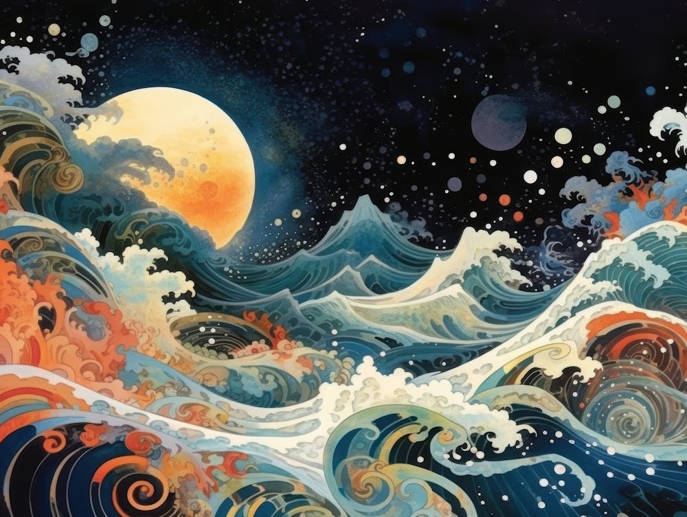 Lune Et Vagues