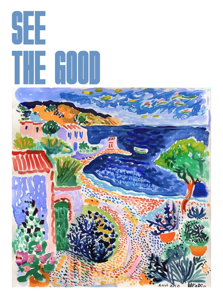 See The Good Poster Seaside Doodle Matisse Style 10