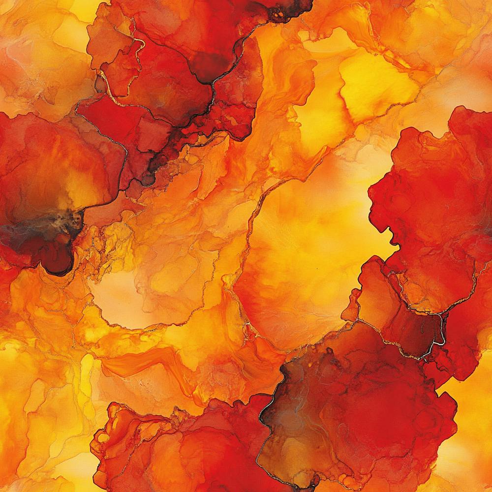 Flowing Orange Fall Alcohol Ink Digital Paper Background 1