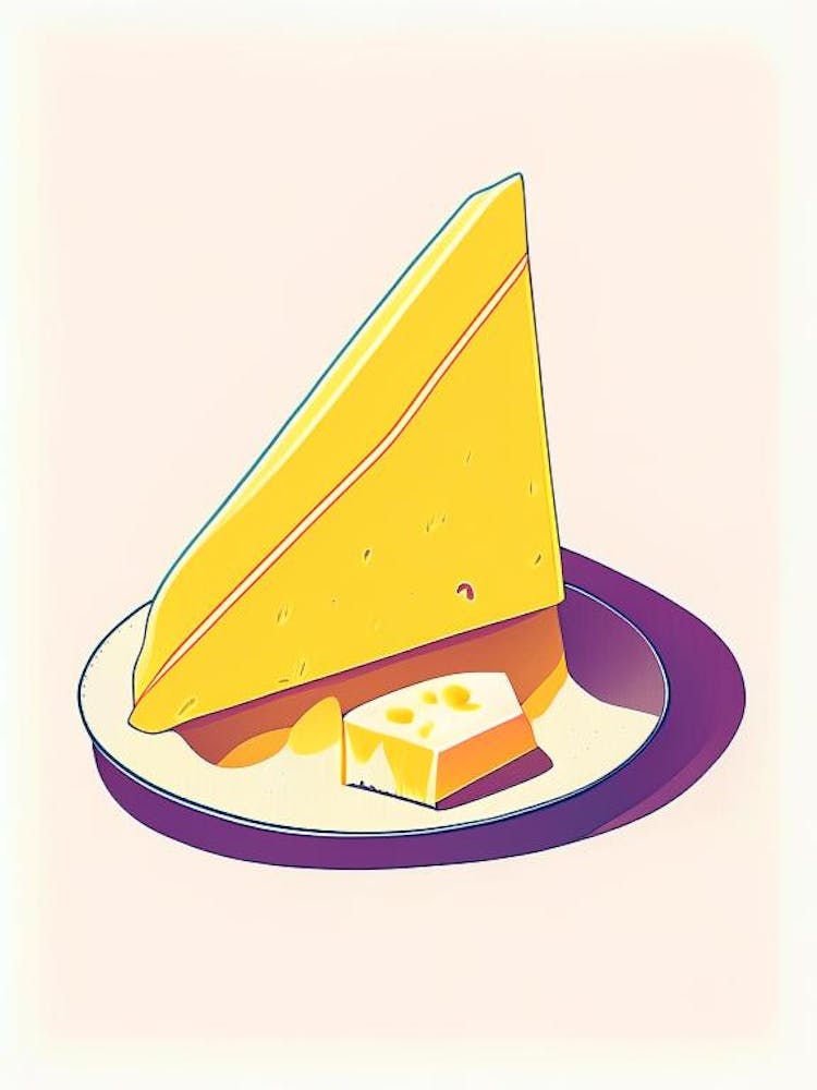 Raclette Cheese Dairy Food Minimal Line Drawing