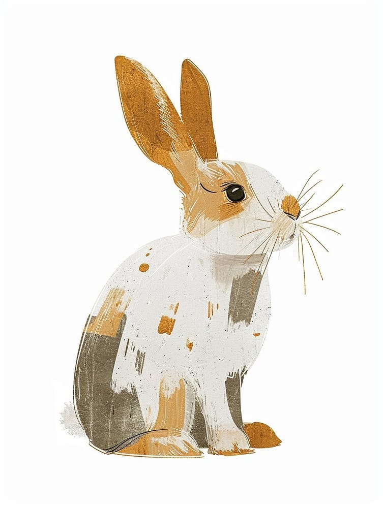 Blanc De Hotot Rabbit Nursery Illustration 1