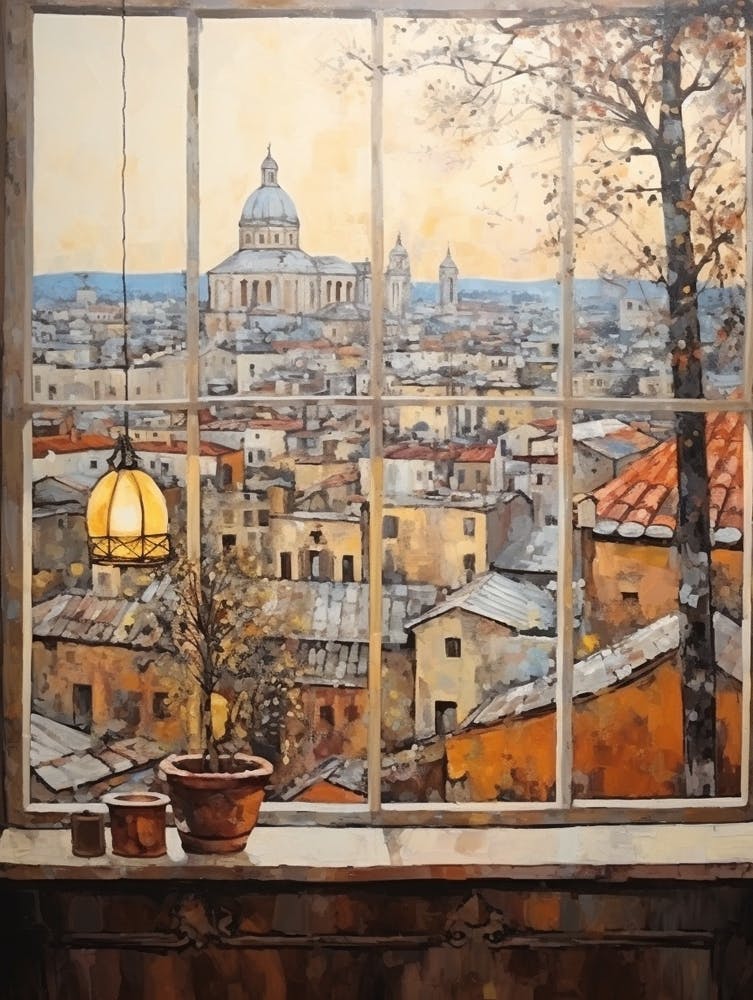 Winter Cityscape Rome Italy