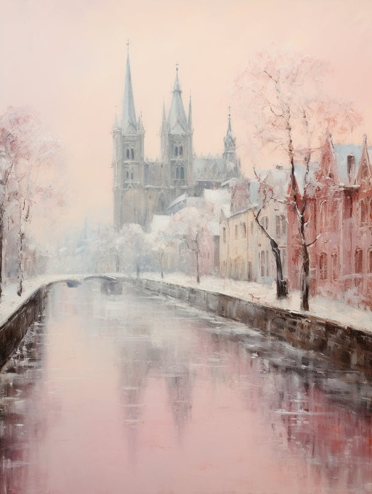 Dreamy Winter Painting Cologne Germany 4