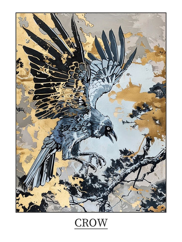 Crow Precisionist Illustration 2 Poster