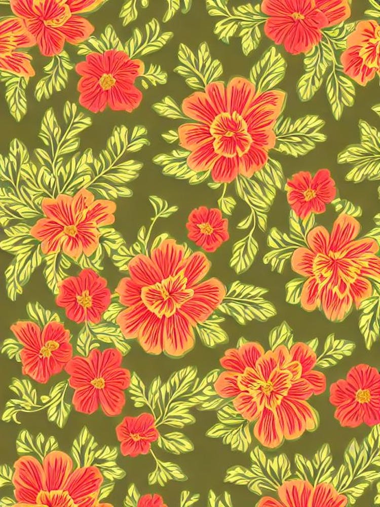 Zypressenmuster Retro Blume