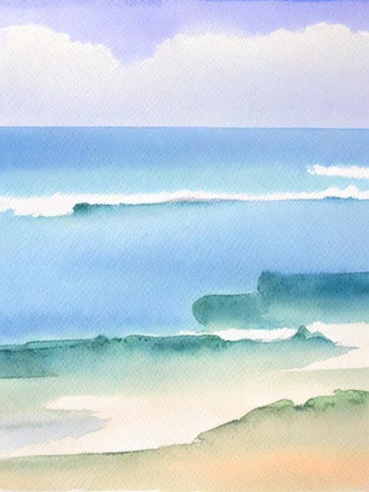 Montauk Beach 2, New York Watercolour