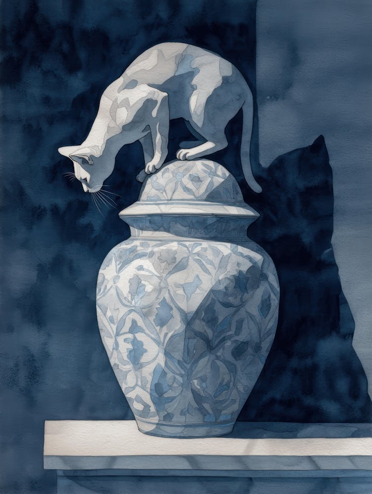 Cat On Vase 2