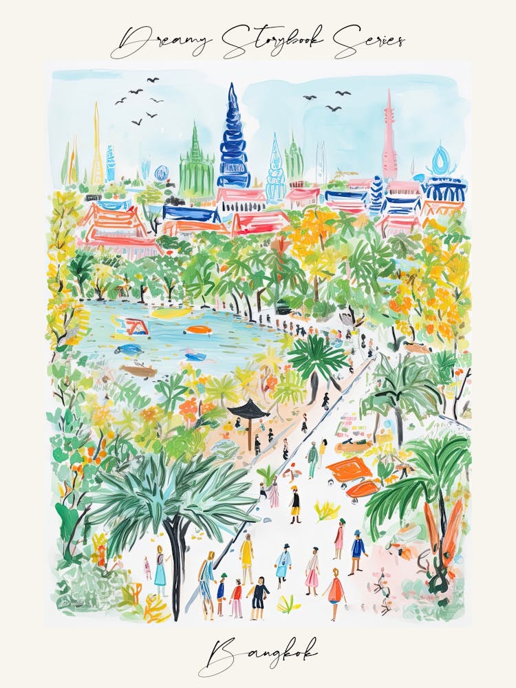 Affiche de Bangkok, Illustration onirique de livre d'histoires 4