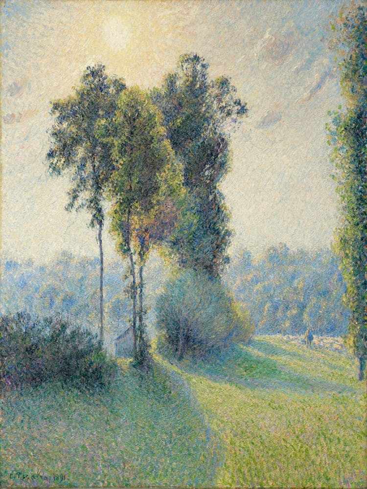 Landscape At Saint Charles, Near Gisors, Sunset (1891), Camille Pissarro