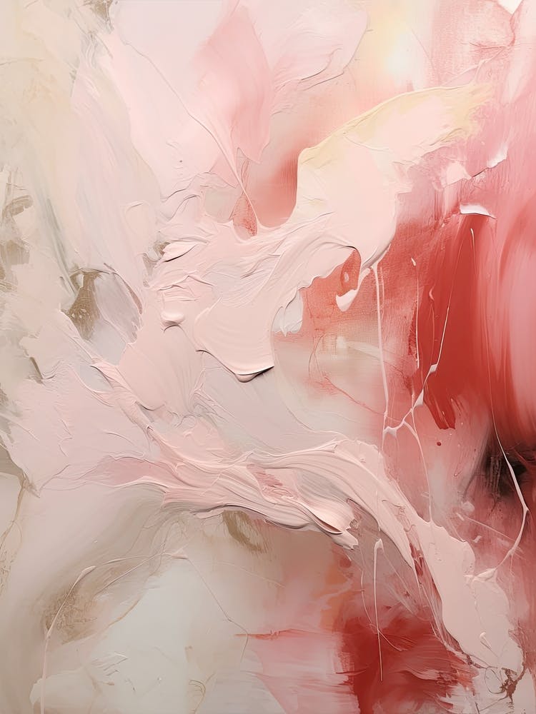 Pink And White, Abstract Raw Painting 0