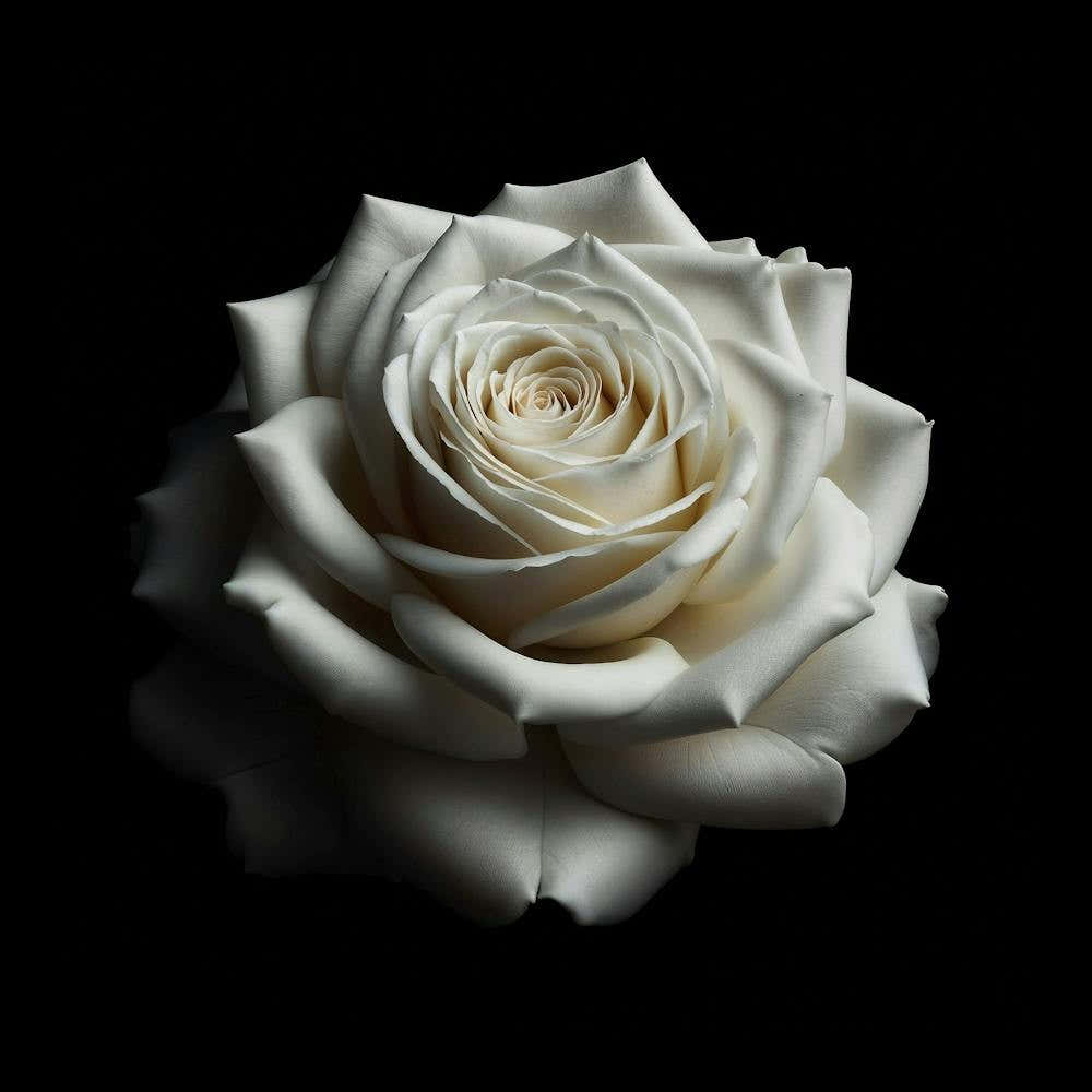 White Rose On Black Background