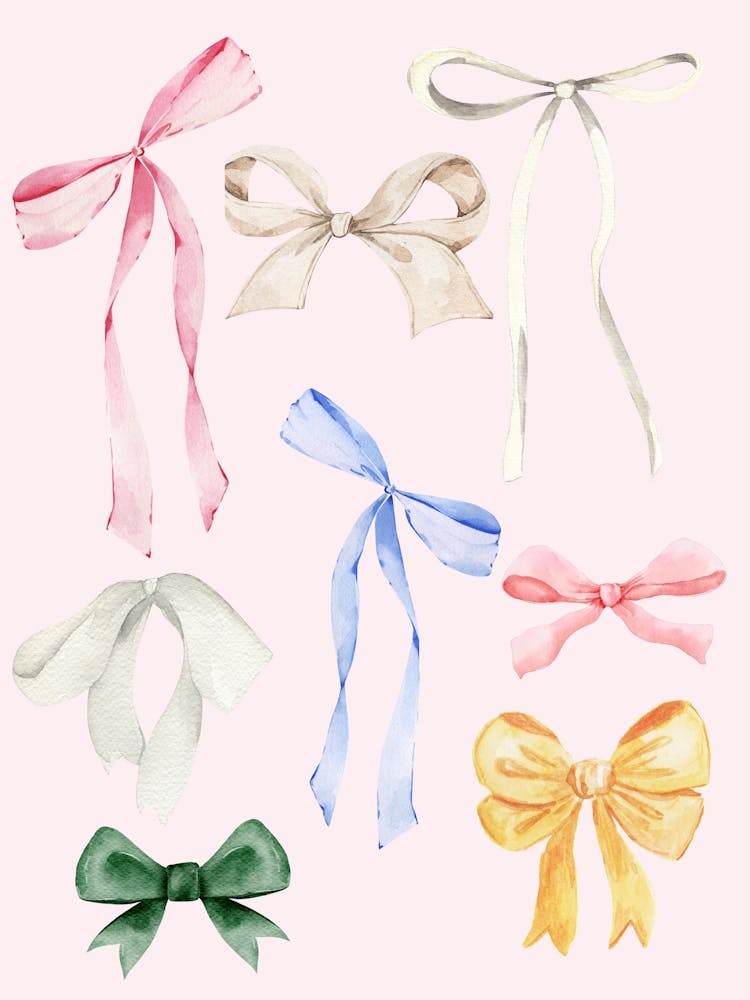 Watercolor Bows