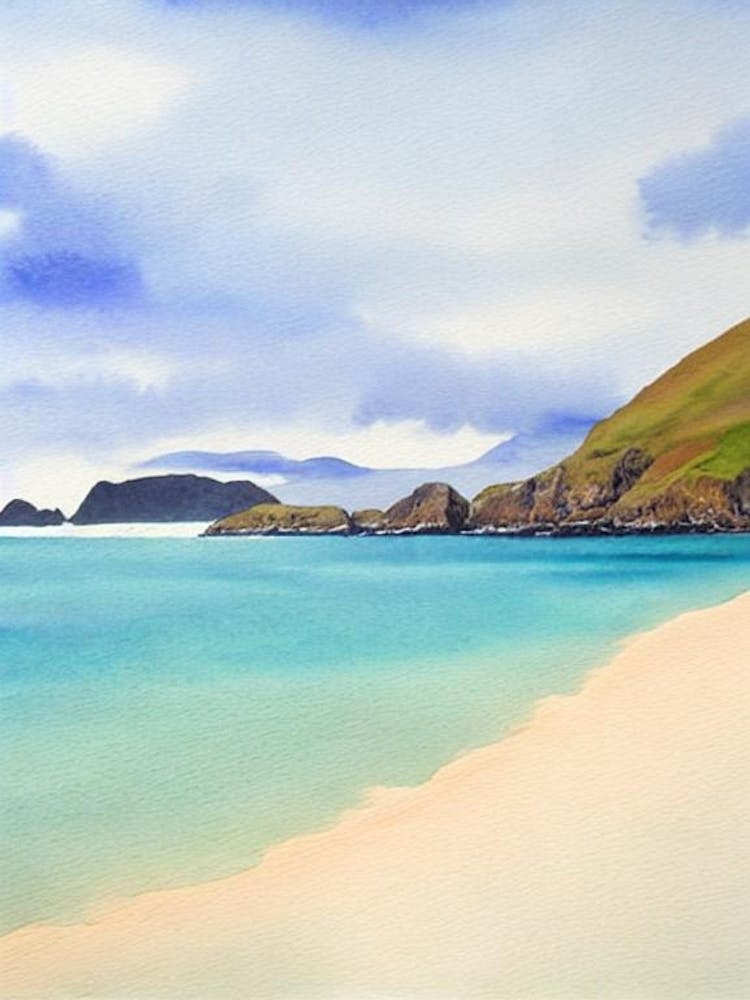 Sandwood Bay Beach 2, Sutherland, Scotland Watercolour