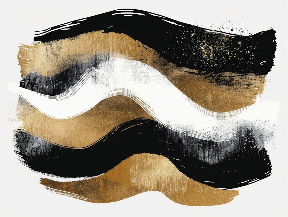 Gold And Black Abstract Painting 62