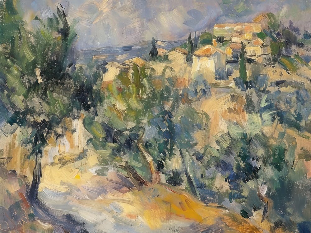 Golden Afternoon Painting Inspired By Paul Cezanne