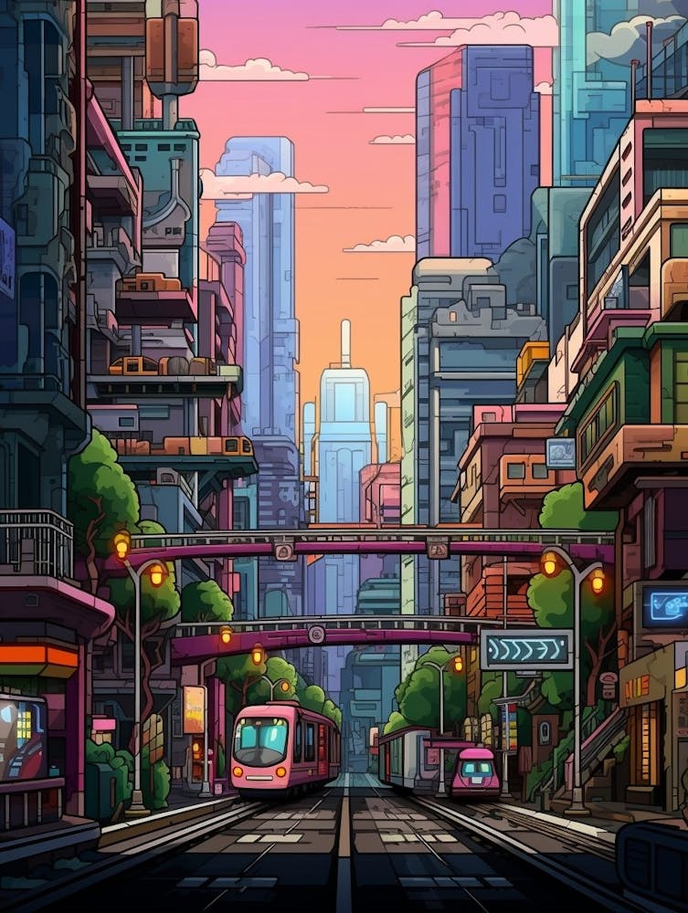Brutalist Architecture Pixel Art 4