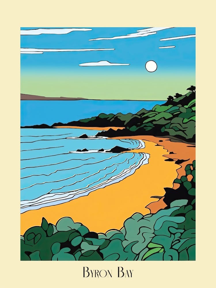 Poster Of Minimal Design Style Of Byron Bay, Australia 7