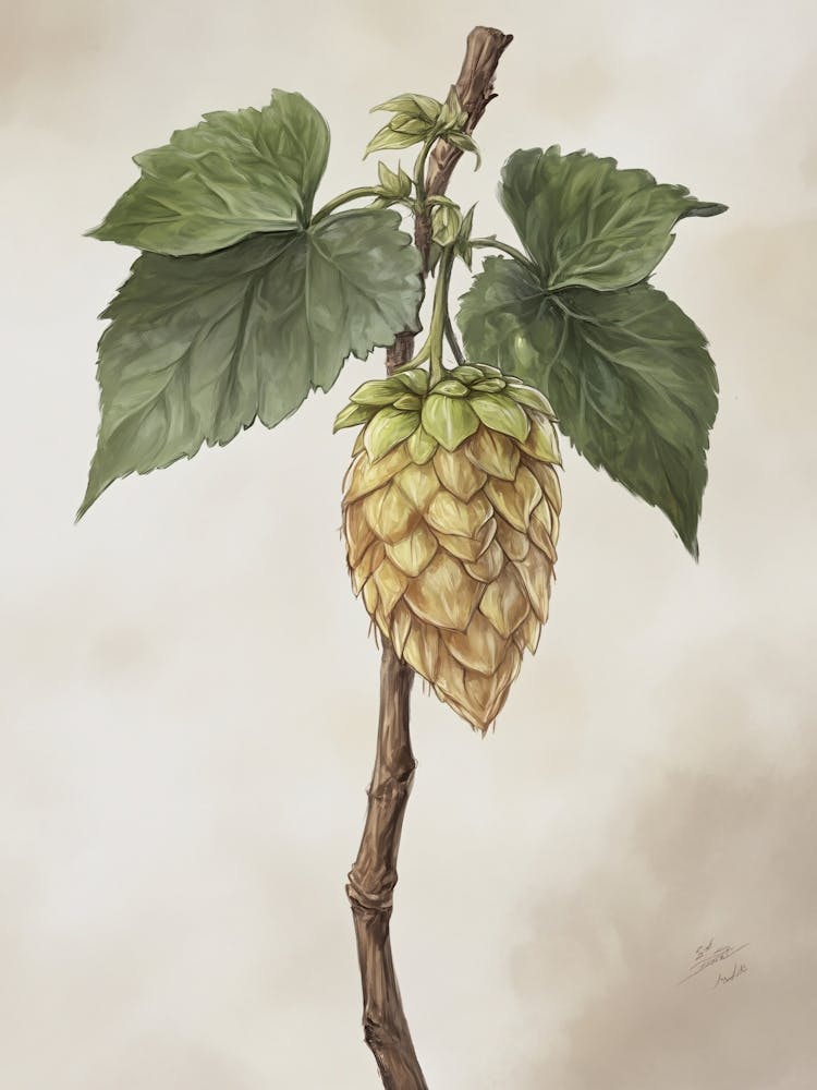 Hops Drawing Vintage