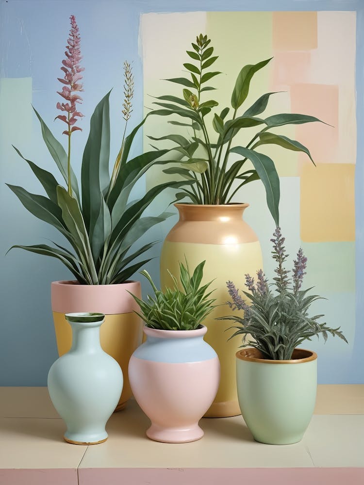 Pastel Potted Plants