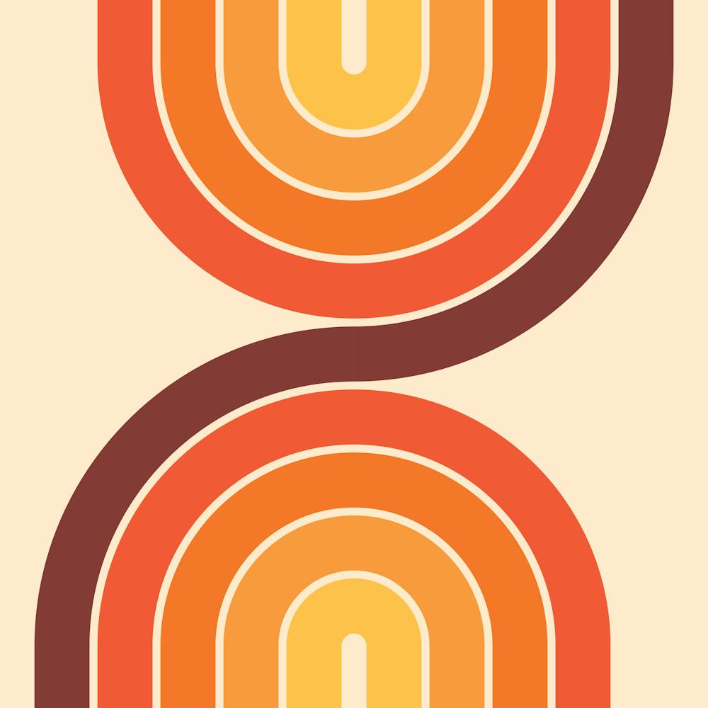 Midcentury Modern Retro Vintage Arch Abstract Retro Theme 012