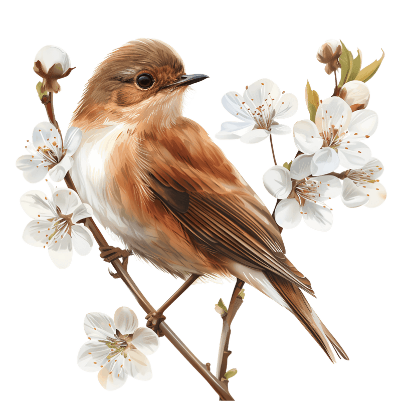 Bird In Cherry Blossoms