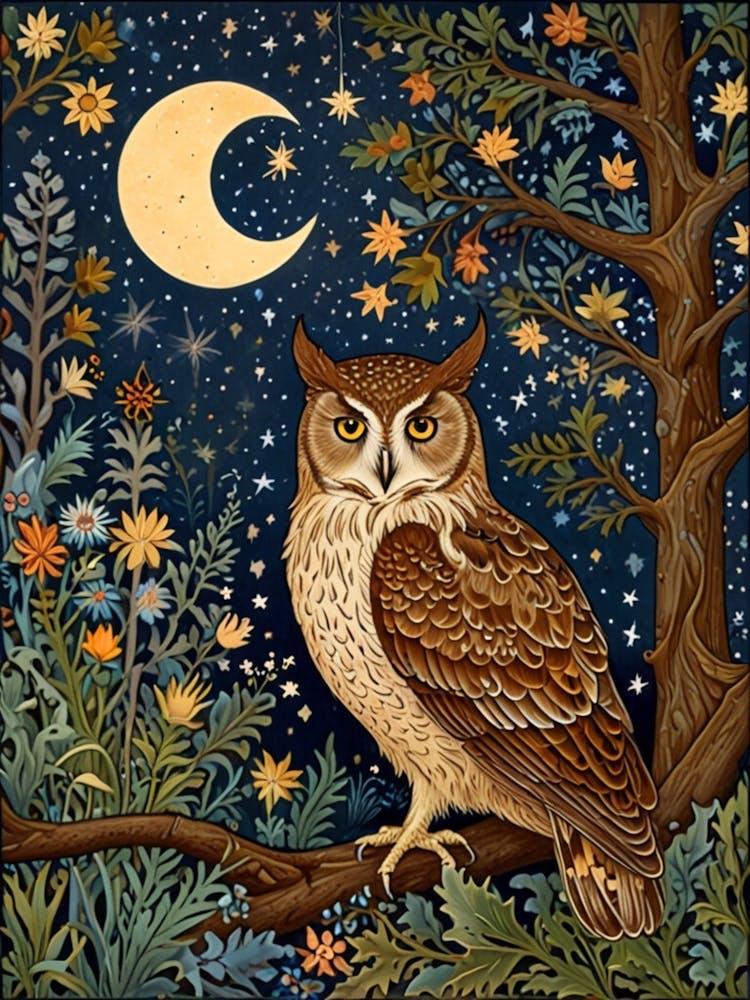 William Morris Owl At Night 2