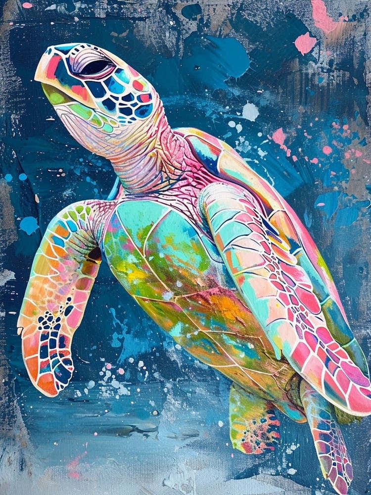 Sea Turtle Deep In The Ocean 2