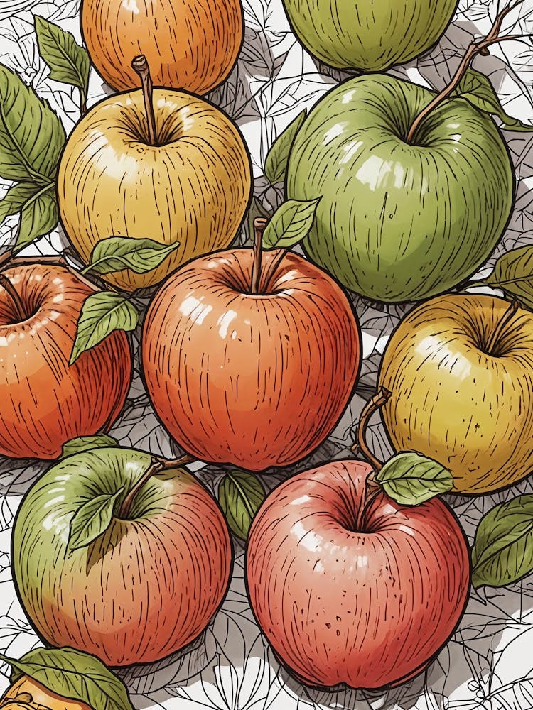 Hand Drawn Apples