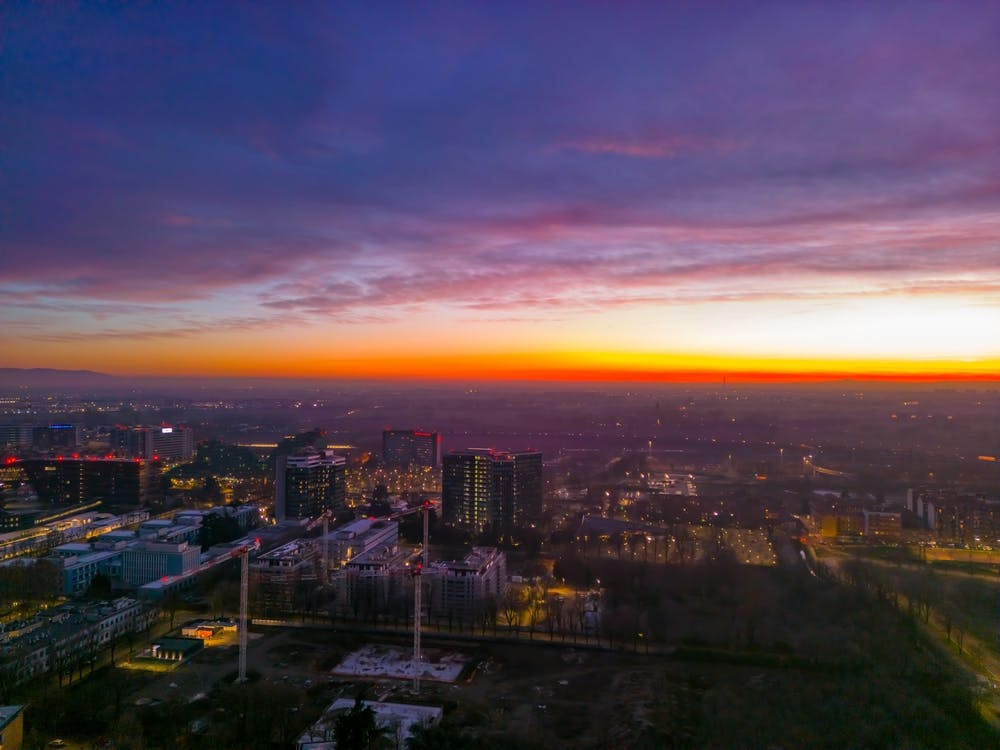 Poster Milano tramonto