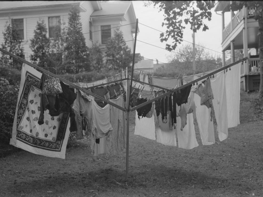 Clothes Hanging On Drying Tree In Backyard, Meriden, Connecticut By Russell Lee