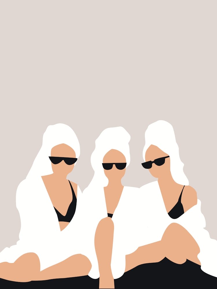 girls with towel spa