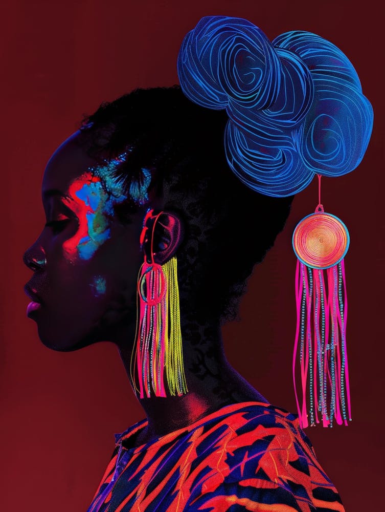 African Woman With Colorful Earrings 2