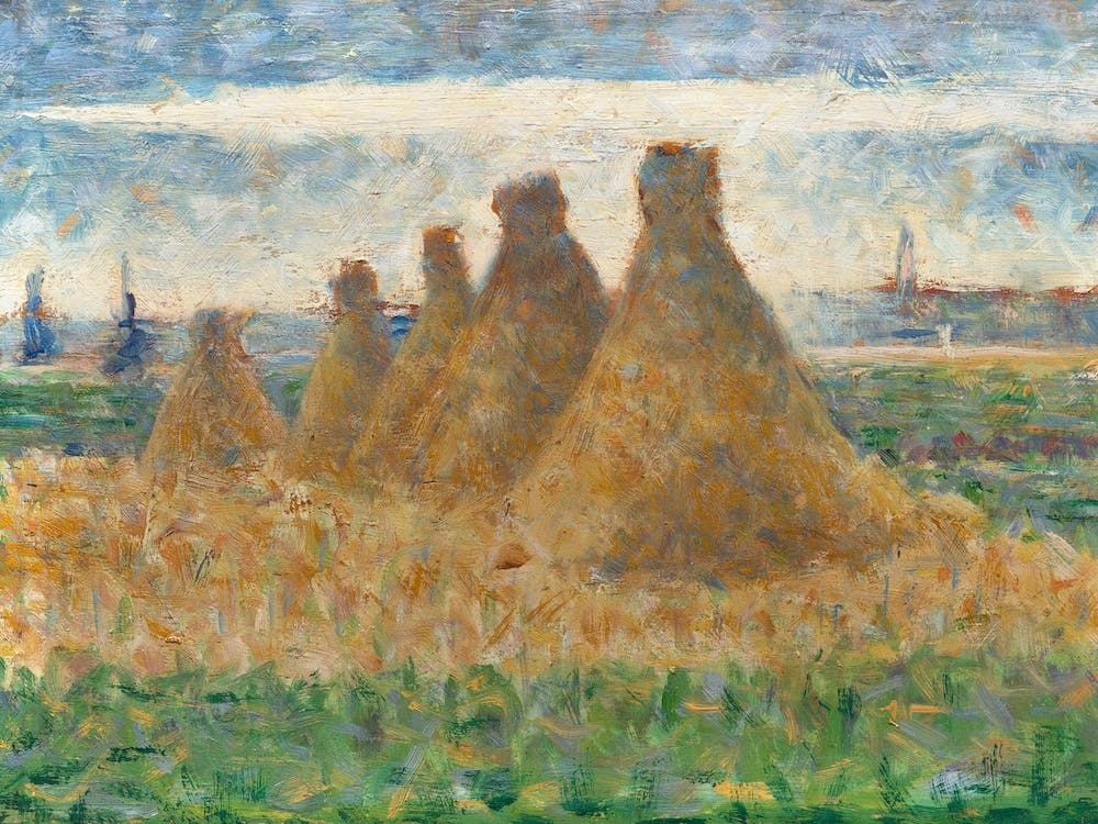 Haystacks, Georges Seurat Impressionist